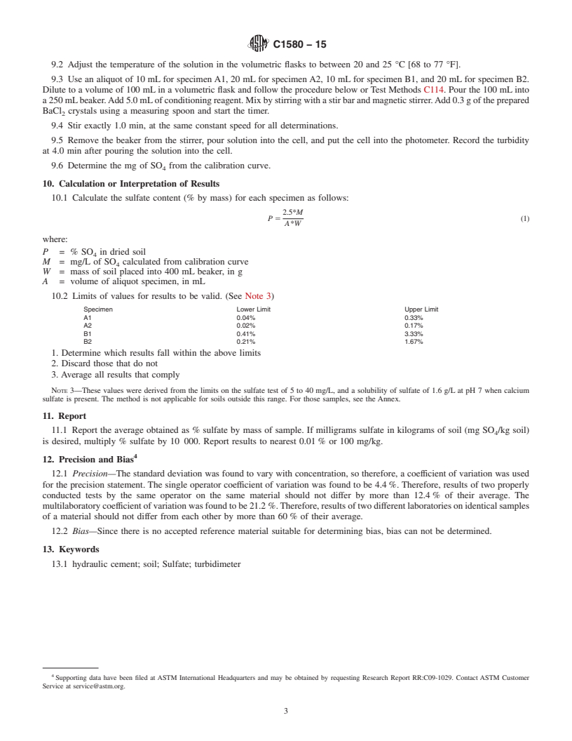 REDLINE ASTM C1580-15 - Standard Test Method for  Water-Soluble Sulfate in Soil