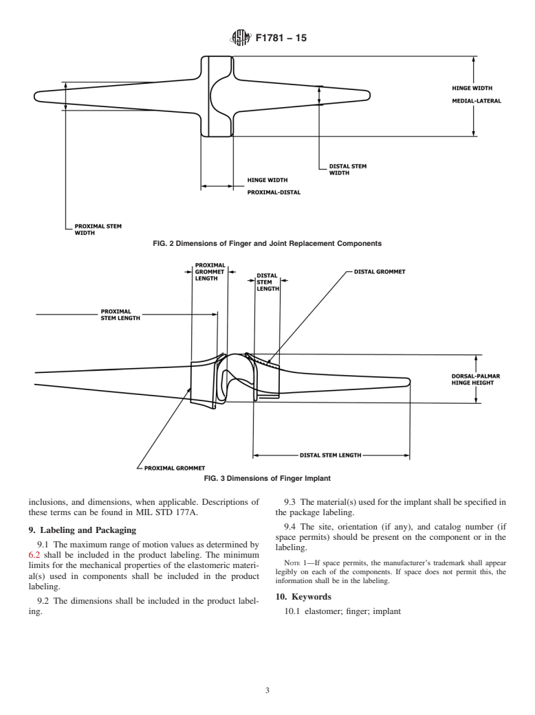 ASTM F1781-15 - Standard Specification for  Elastomeric Flexible Hinge Finger Total Joint Implants