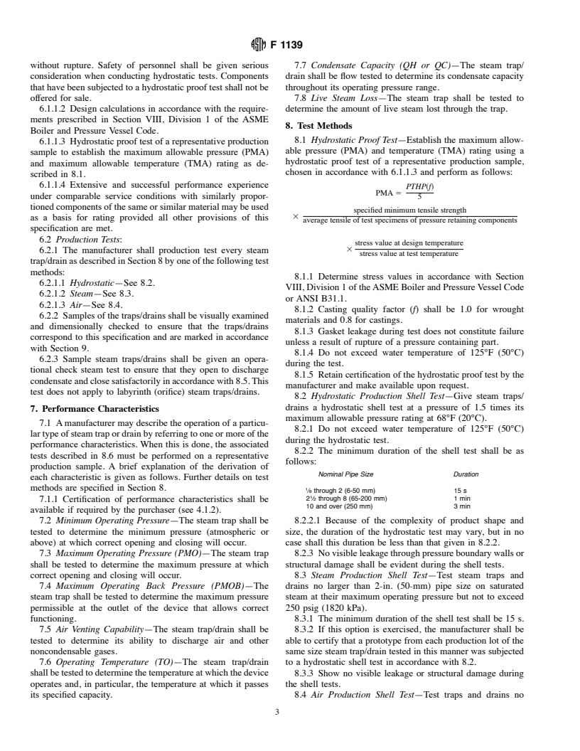 ASTM F1139-88(1998) - Standard Specification for Steam Traps and Drains