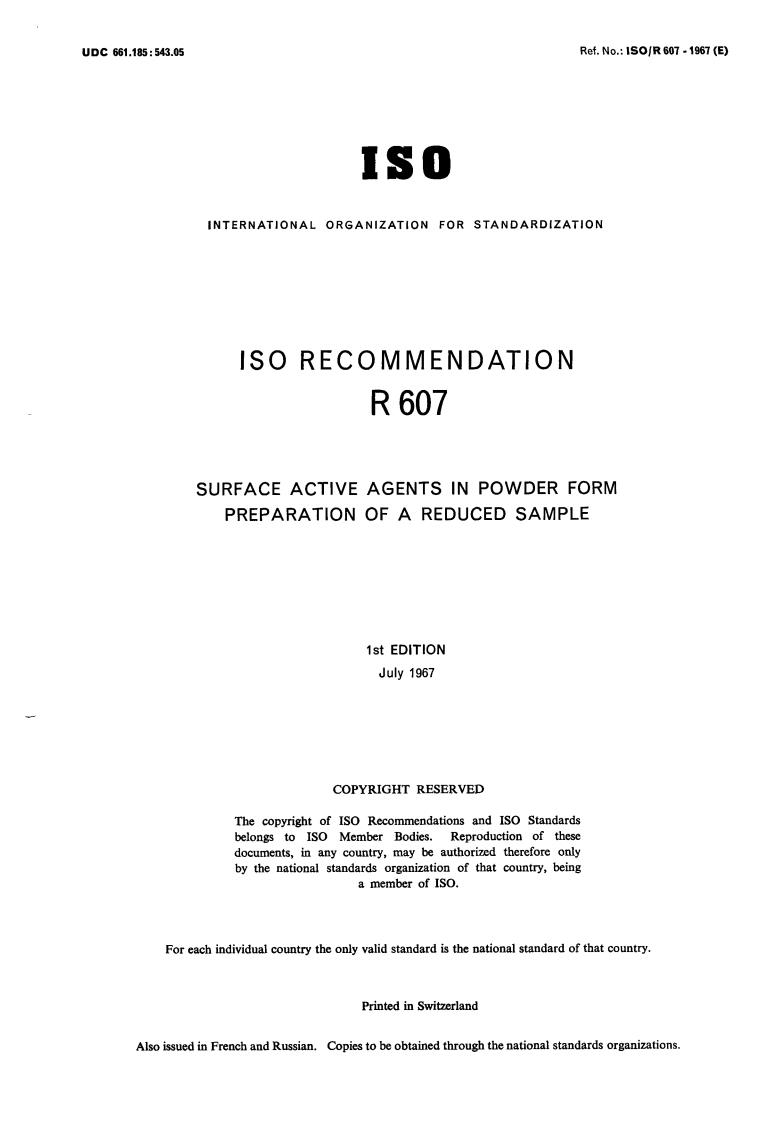 ISO/R 607:1967 - Title missing - Legacy paper document
Released:1/1/1967