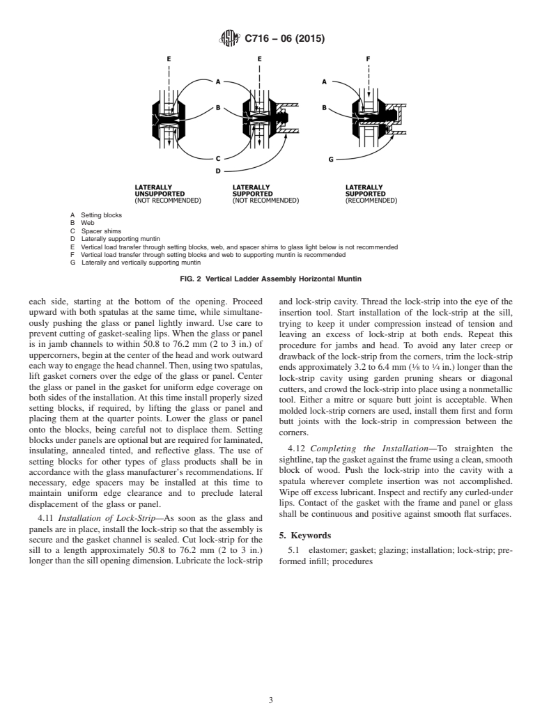 ASTM C716-06(2015) - Standard Specification for  Installing Lock-Strip Gaskets and Infill Glazing Materials