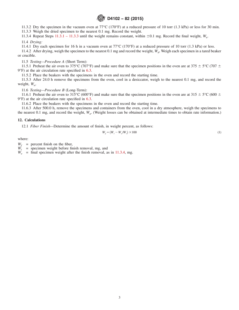 REDLINE ASTM D4102-82(2015) - Standard Test Method for  Thermal Oxidative Resistance of Carbon Fibers