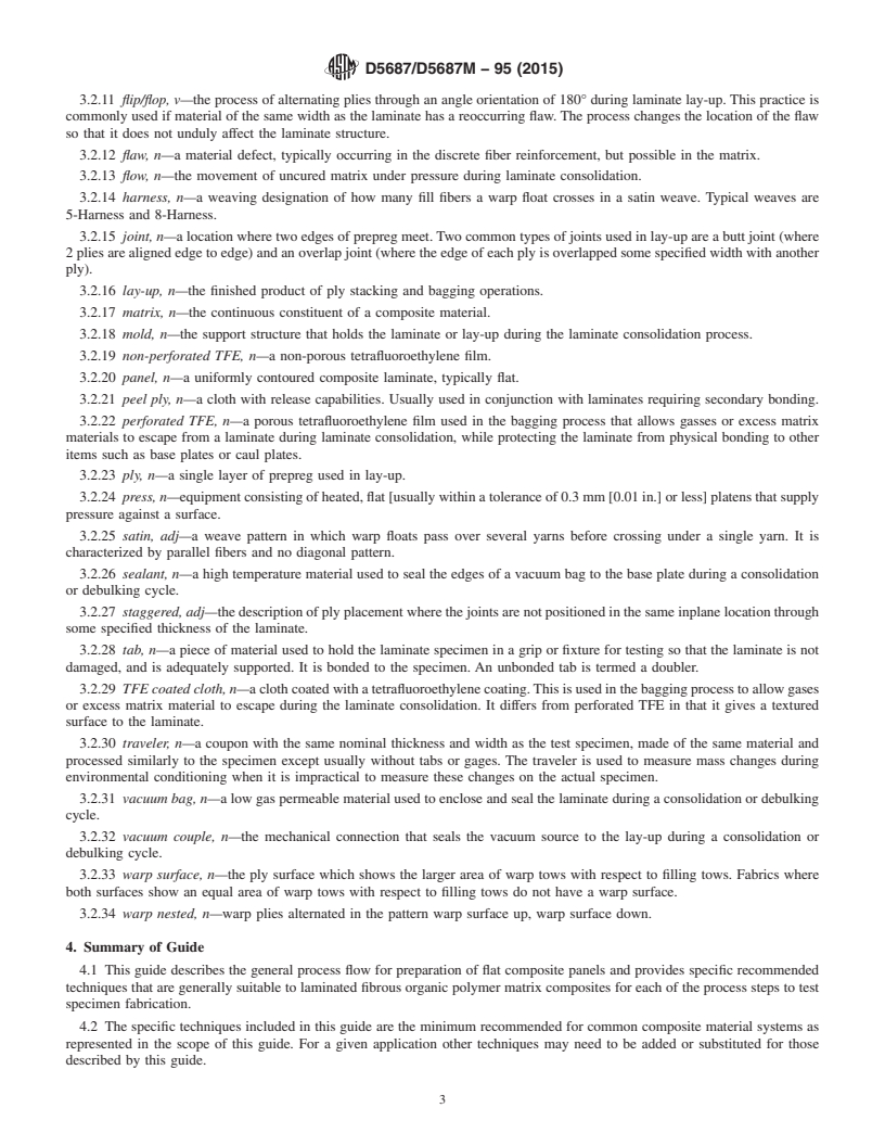 REDLINE ASTM D5687/D5687M-95(2015) - Standard Guide for  Preparation of Flat Composite Panels with Processing Guidelines  for Specimen Preparation