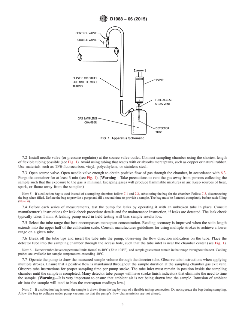 REDLINE ASTM D1988-06(2015) - Standard Test Method for  Mercaptans in Natural Gas Using Length-of-Stain Detector Tubes