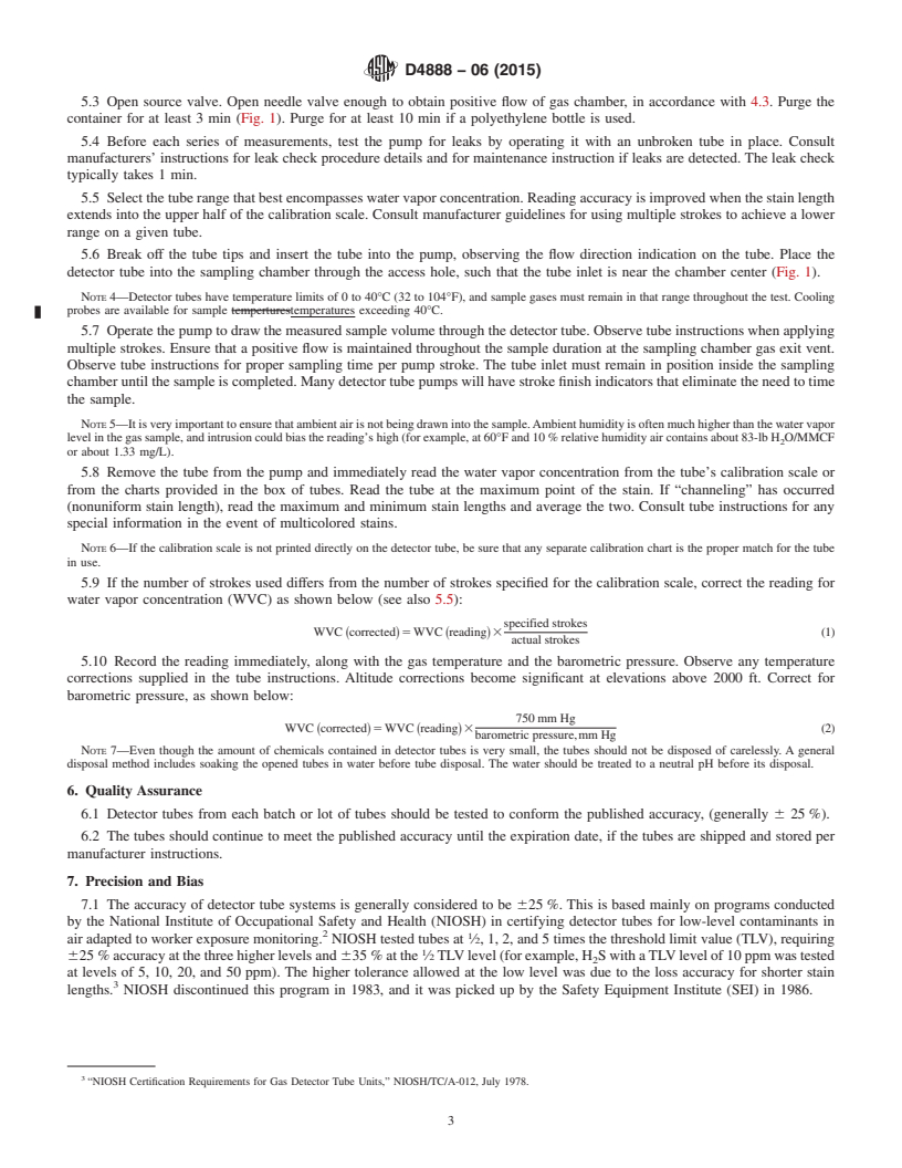 REDLINE ASTM D4888-06(2015) - Standard Test Method for  Water Vapor in Natural Gas Using Length-of-Stain Detector Tubes
