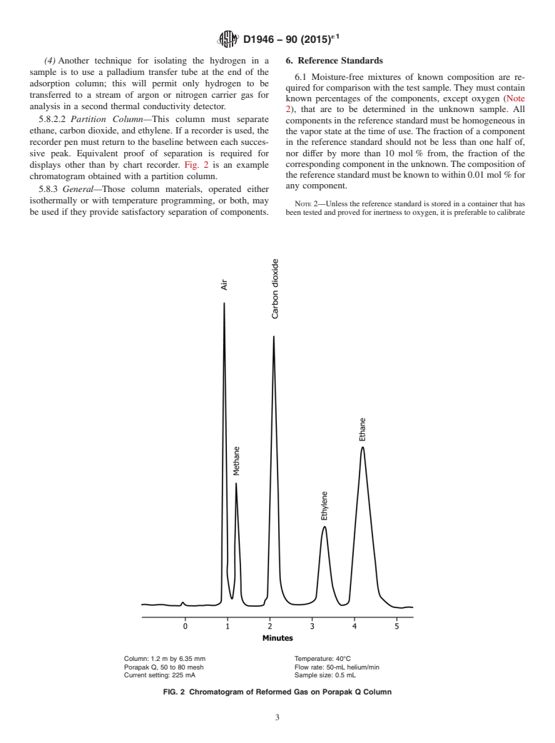 ASTM D1946-90(2015)e1 - Standard Practice for  Analysis of Reformed Gas by Gas Chromatography