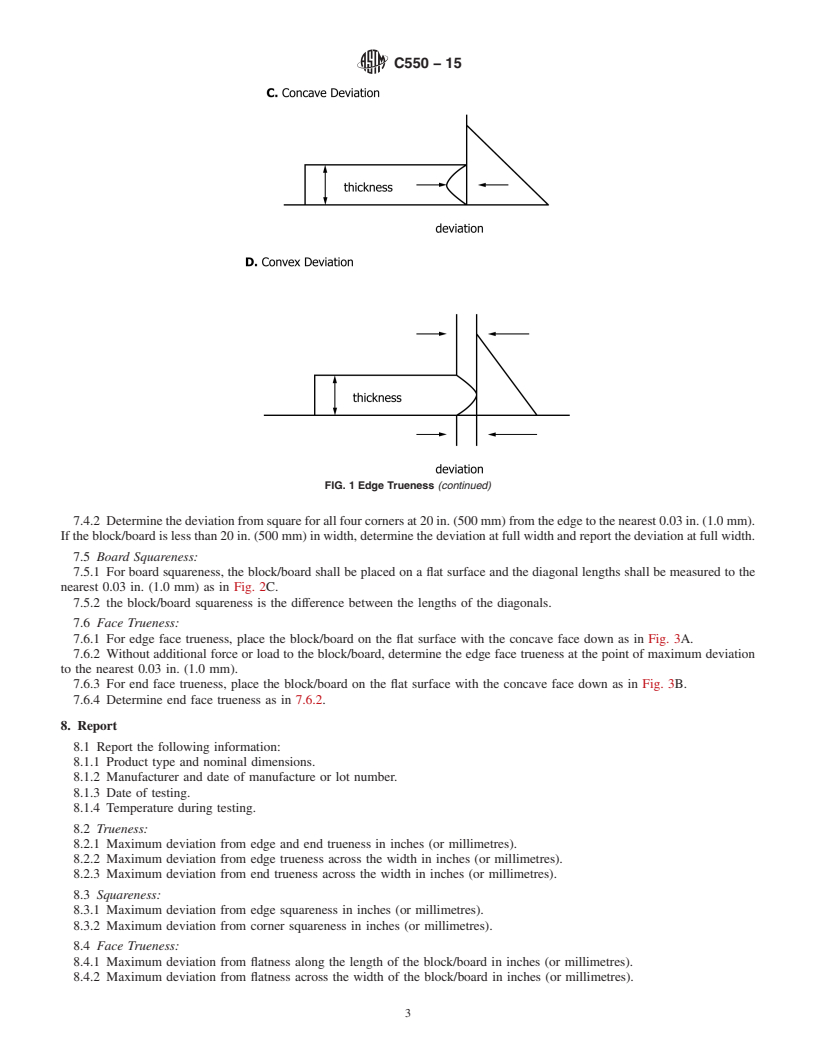 REDLINE ASTM C550-15 - Standard Test Method for  Measuring Trueness and Squareness of Rigid Block and Board  Thermal Insulation