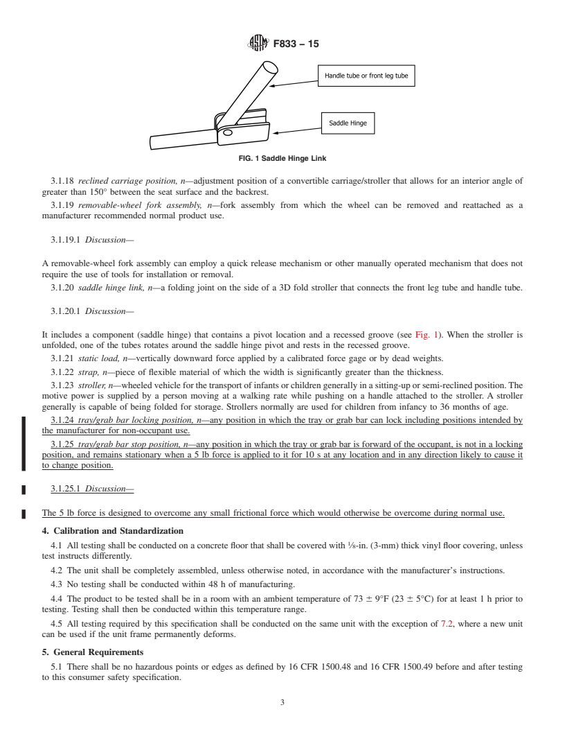 REDLINE ASTM F833-15 - Standard Consumer Safety Performance Specification for Carriages and Strollers