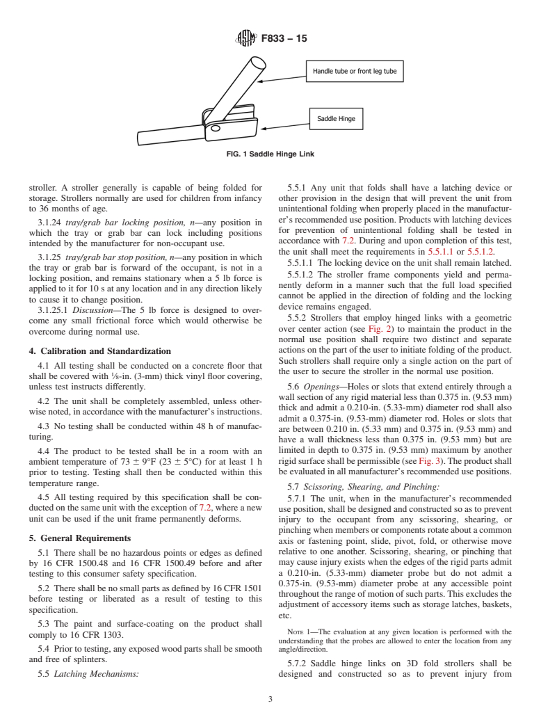 ASTM F833-15 - Standard Consumer Safety Performance Specification for Carriages and Strollers