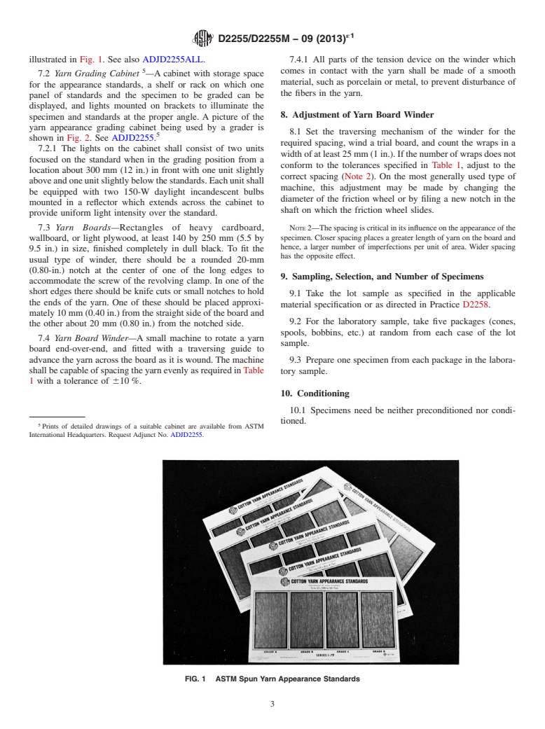 ASTM D2255/D2255M-09(2013)e1 - Standard Test Method for  Grading Spun Yarns for Appearance