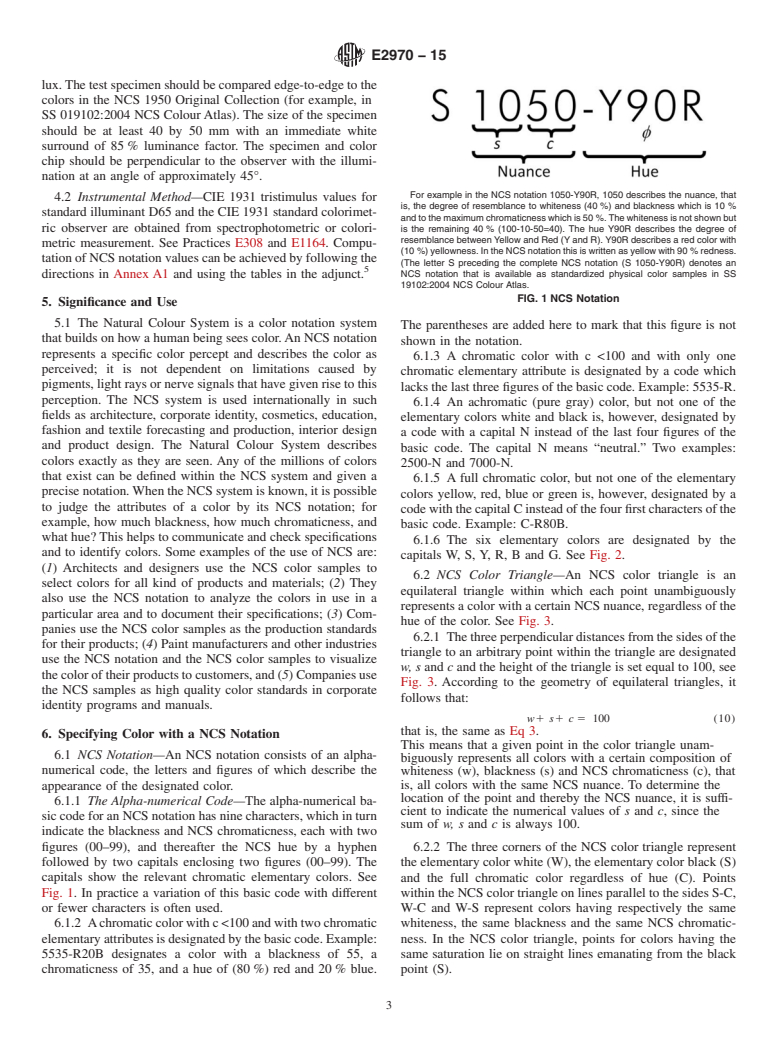 ASTM E2970-15 - Standard Practice for Specifying Color by the Natural Colour System (NCS)