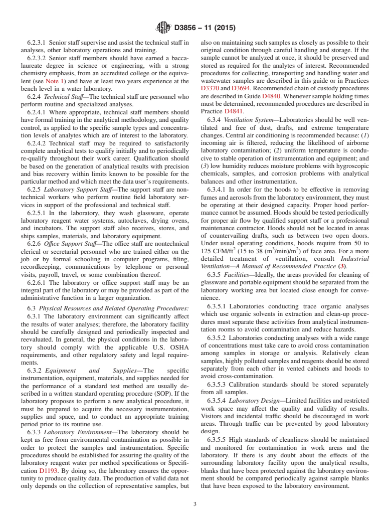 ASTM D3856-11(2015) - Standard Guide for  Management Systems in Laboratories Engaged in Analysis of Water