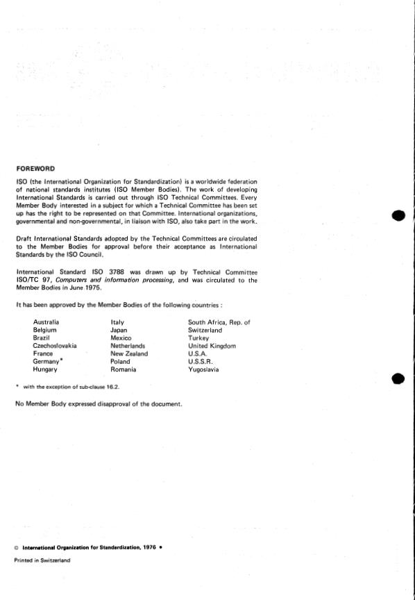 ISO 3788:1976 ISO 3788:1976 - Information processing -- 9- track, 12,7 mm (0.5 in) wide magnetic tape for information interchange recorded at 63 rpmm (1 600 rpi), phase encoded - Page 2 preview