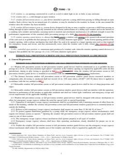 REDLINE ASTM F2090-13 - Standard Specification for  Window Fall Prevention Devices With Emergency Escape (Egress)  Release Mechanisms