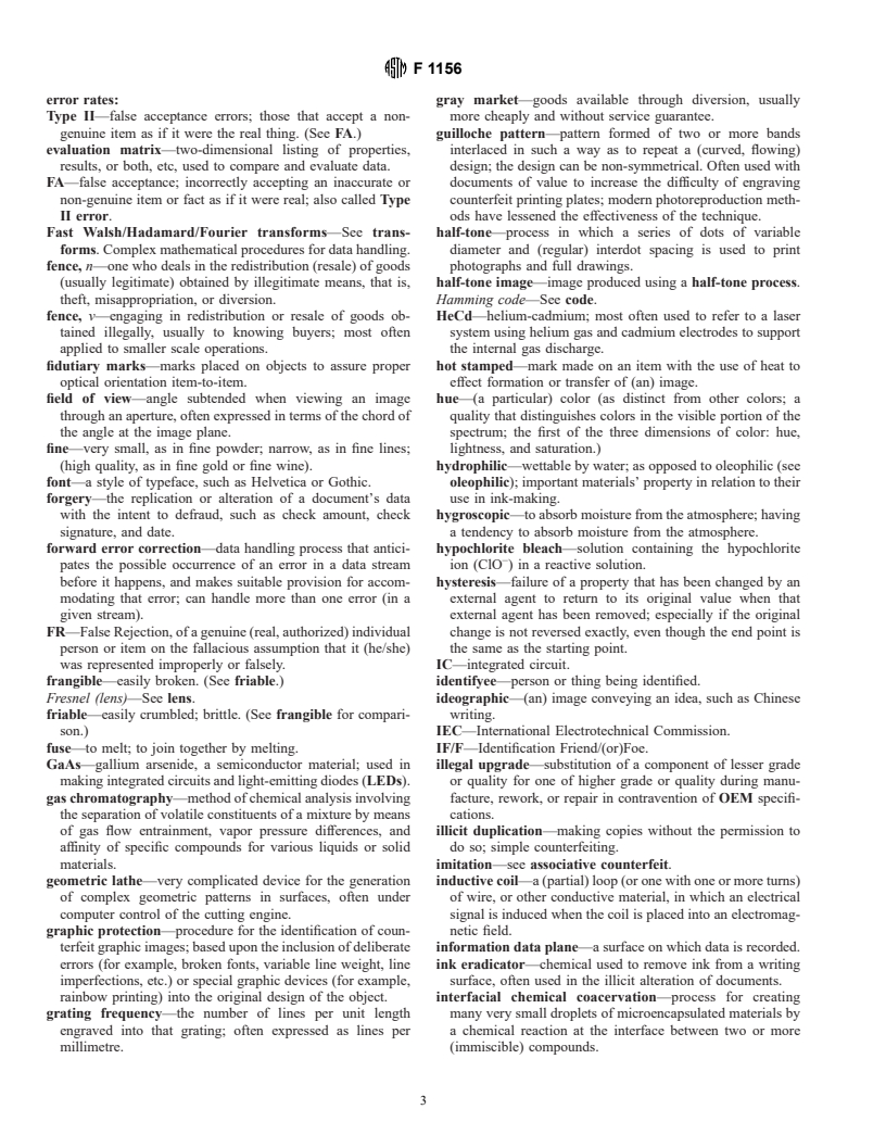 ASTM F1156-94 - Terminology Relating to Product Counterfeit Protection Systems (Withdrawn 2001)