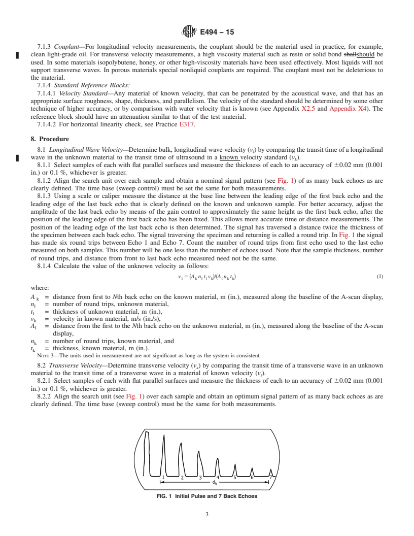 REDLINE ASTM E494-15 - Standard Practice for  Measuring Ultrasonic Velocity in Materials