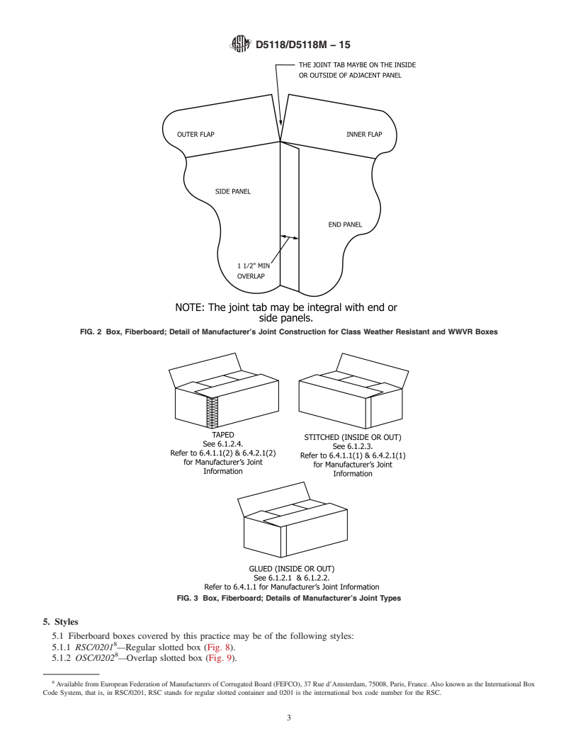 REDLINE ASTM D5118/D5118M-15 - Standard Practice for  Fabrication of Fiberboard Shipping Boxes