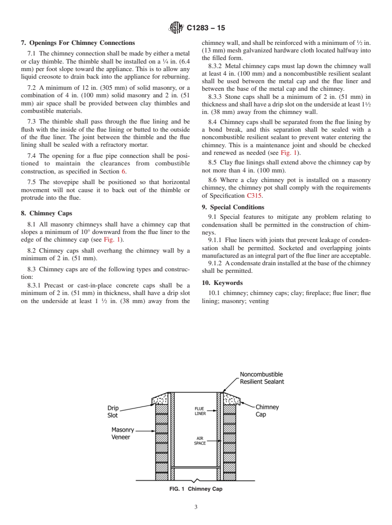 ASTM C1283-15 - Standard Practice for Installing Clay Flue Lining