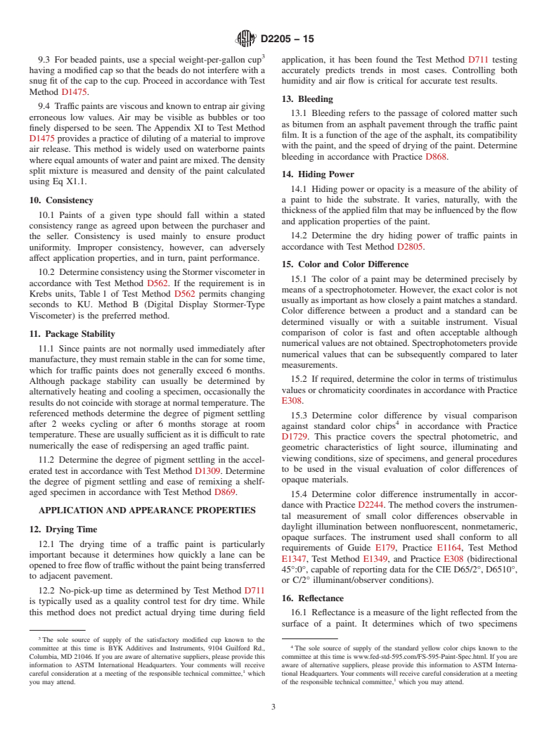 ASTM D2205-15 - Standard Guide for Selection of Tests for Traffic Paints