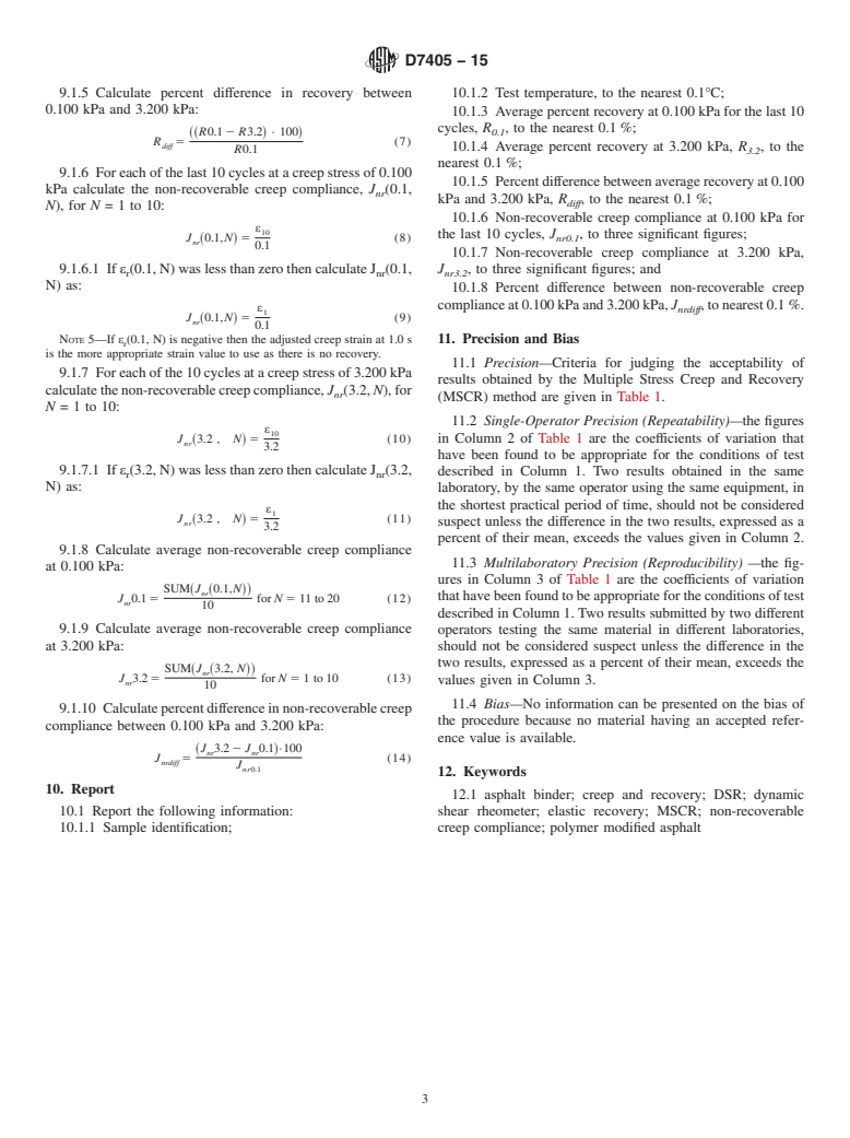 ASTM D7405-15 - Standard Test Method For Multiple Stress Creep And ...