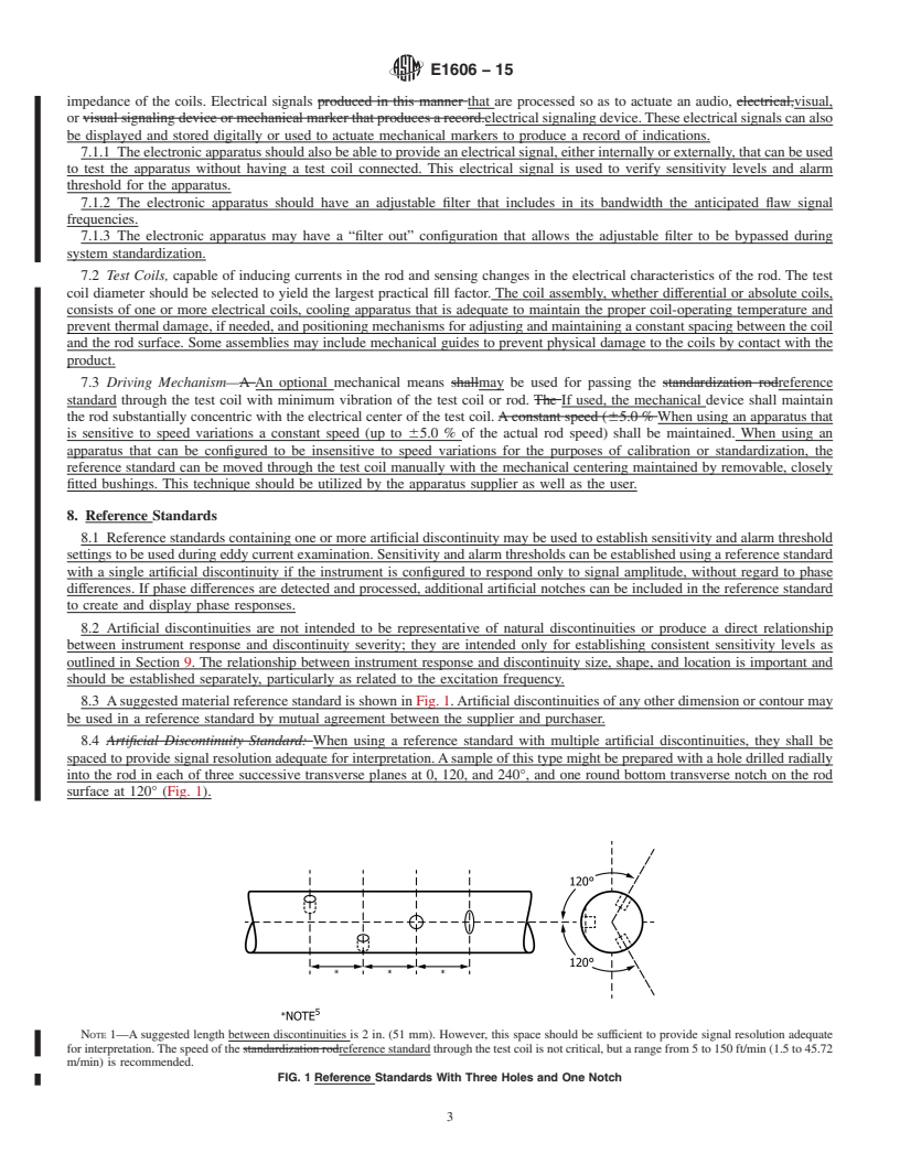 REDLINE ASTM E1606-15 - Standard Practice for  Electromagnetic (Eddy Current) Examination of Copper and Aluminum  Redraw Rod for Electrical Purposes