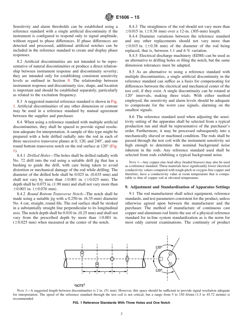 ASTM E1606-15 - Standard Practice for  Electromagnetic (Eddy Current) Examination of Copper and Aluminum  Redraw Rod for Electrical Purposes