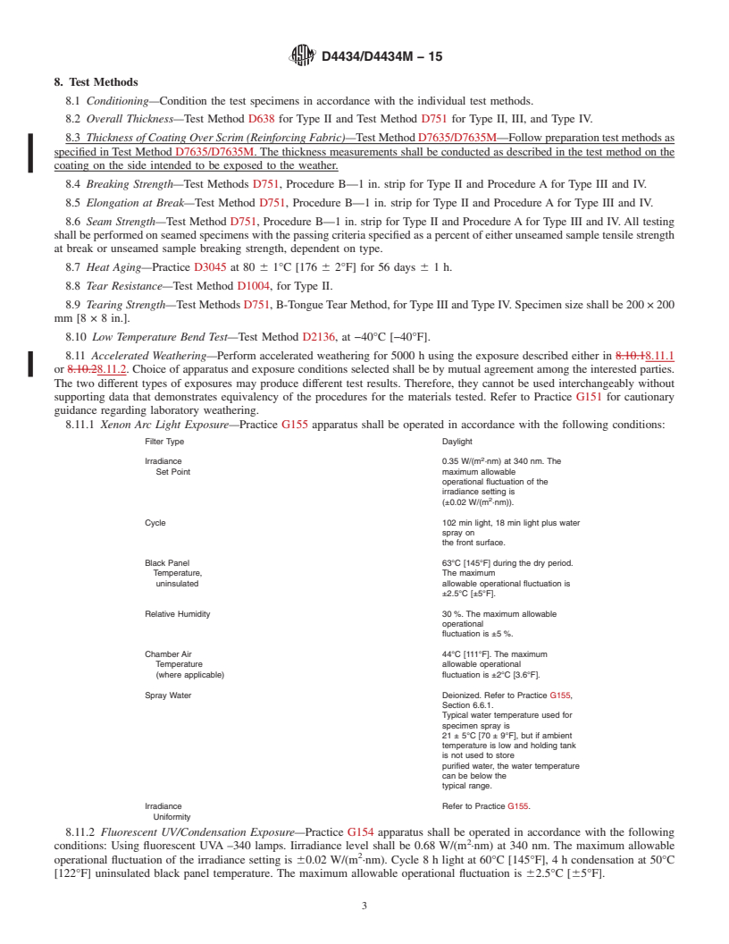 REDLINE ASTM D4434/D4434M-15 - Standard Specification for  Poly(Vinyl Chloride) Sheet Roofing