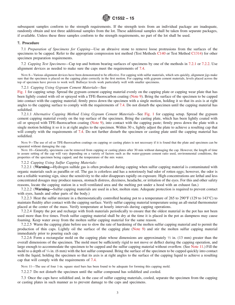 REDLINE ASTM C1552-15 - Standard Practice for Capping Concrete Masonry Units, Related Units and Masonry Prisms  for Compression Testing