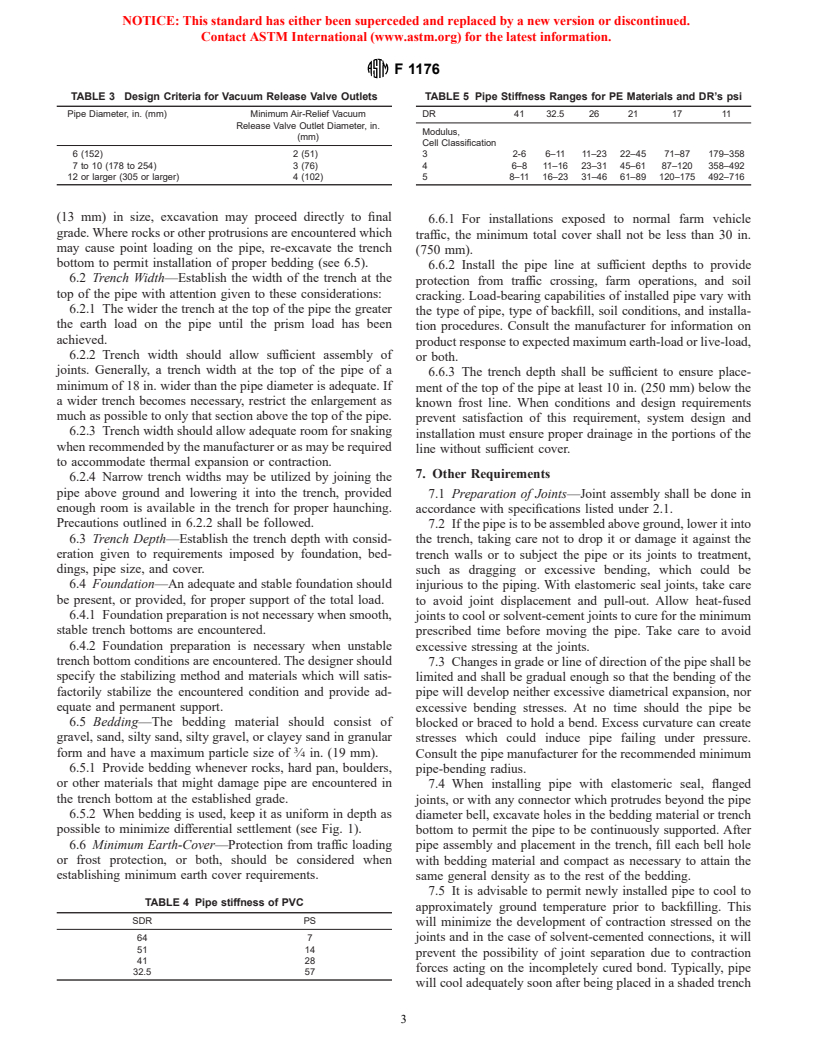 ASTM F1176-01 - Standard Practice for Design and Installation of Underground Thermoplastic Irrigation Systems With Maximum Working Pressure of 125 psi