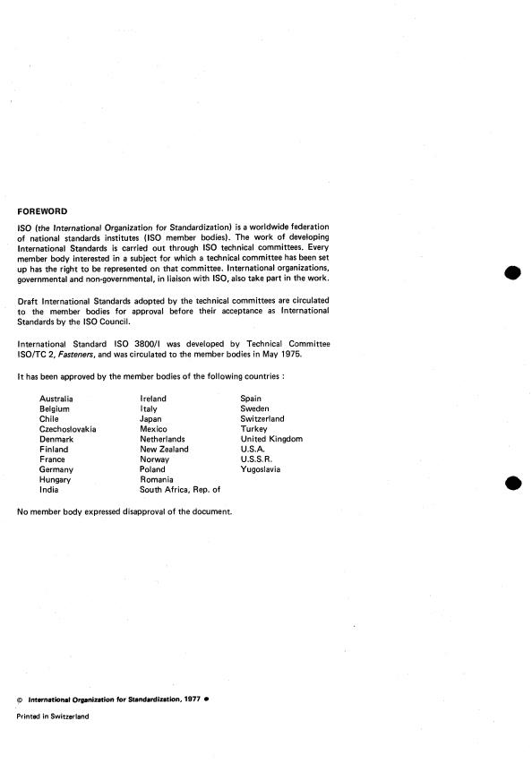 ISO 3800-1:1977 ISO 3800-1:1977 - Threaded fasteners -- Axial load fatigue testing - Page 2 preview