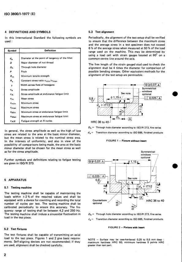 ISO 3800-1:1977 ISO 3800-1:1977 - Threaded fasteners -- Axial load fatigue testing - Page 4 preview