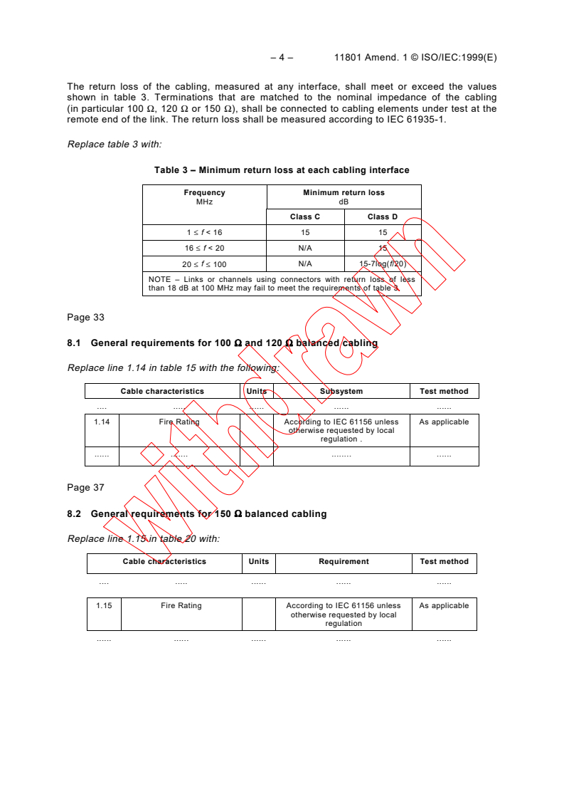 ISO/IEC 11801:1995/AMD1:1999 ISO/IEC 11801:1995/AMD1:1999 - Amendment 1 - Information technology - Generic cabling for customer premises
Released:2/23/1999
Isbn:2831846870 - Page 4 preview