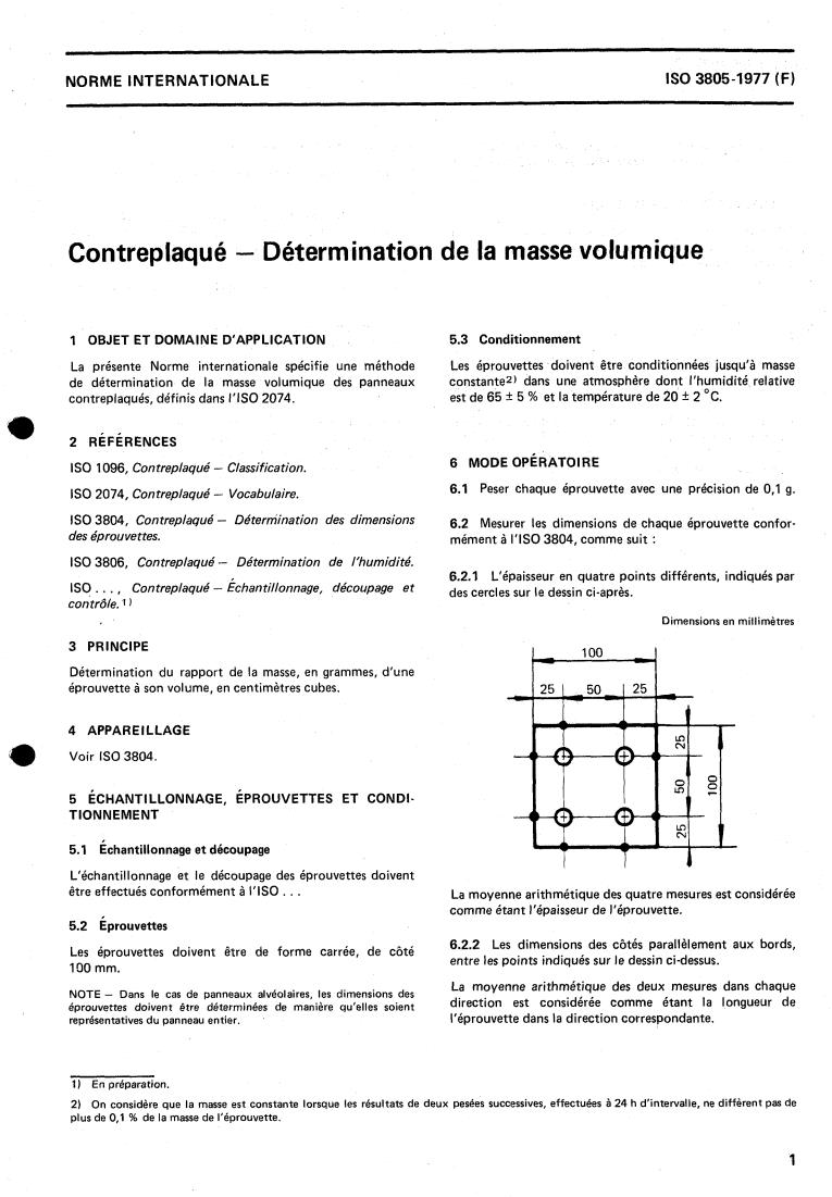 ISO 3805:1977 - Plywood — Determination of density
Released:1/1/1977