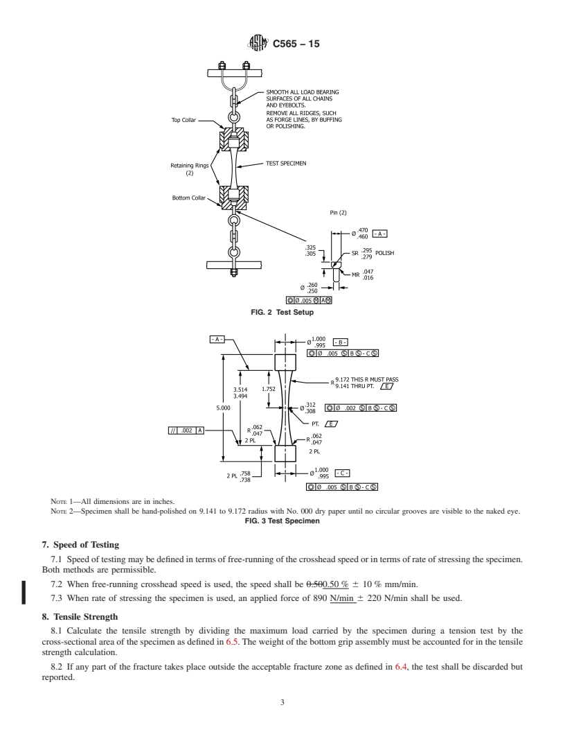 REDLINE ASTM C565-15 - Standard Test Methods for  Tension Testing of Carbon and Graphite Mechanical Materials