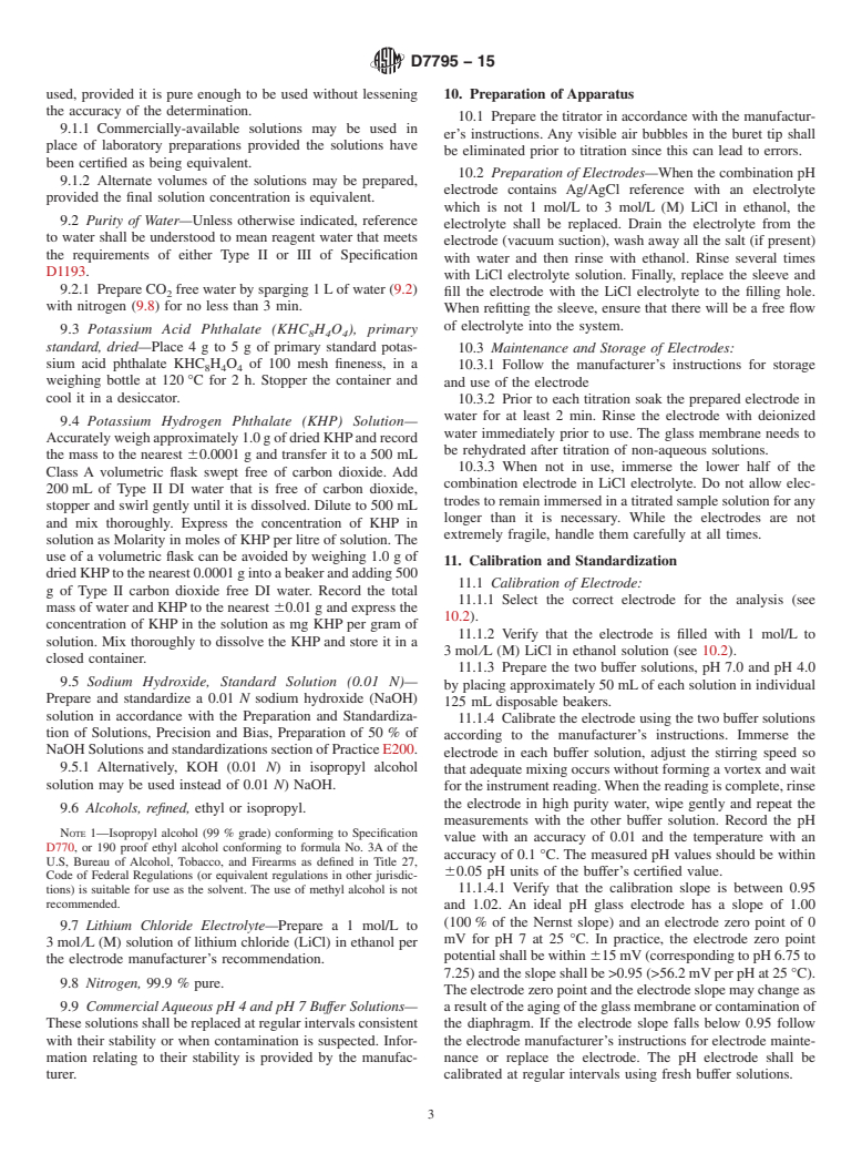 ASTM D7795-15 - Standard Test Method for Acidity in Ethanol and Ethanol Blends by Titration