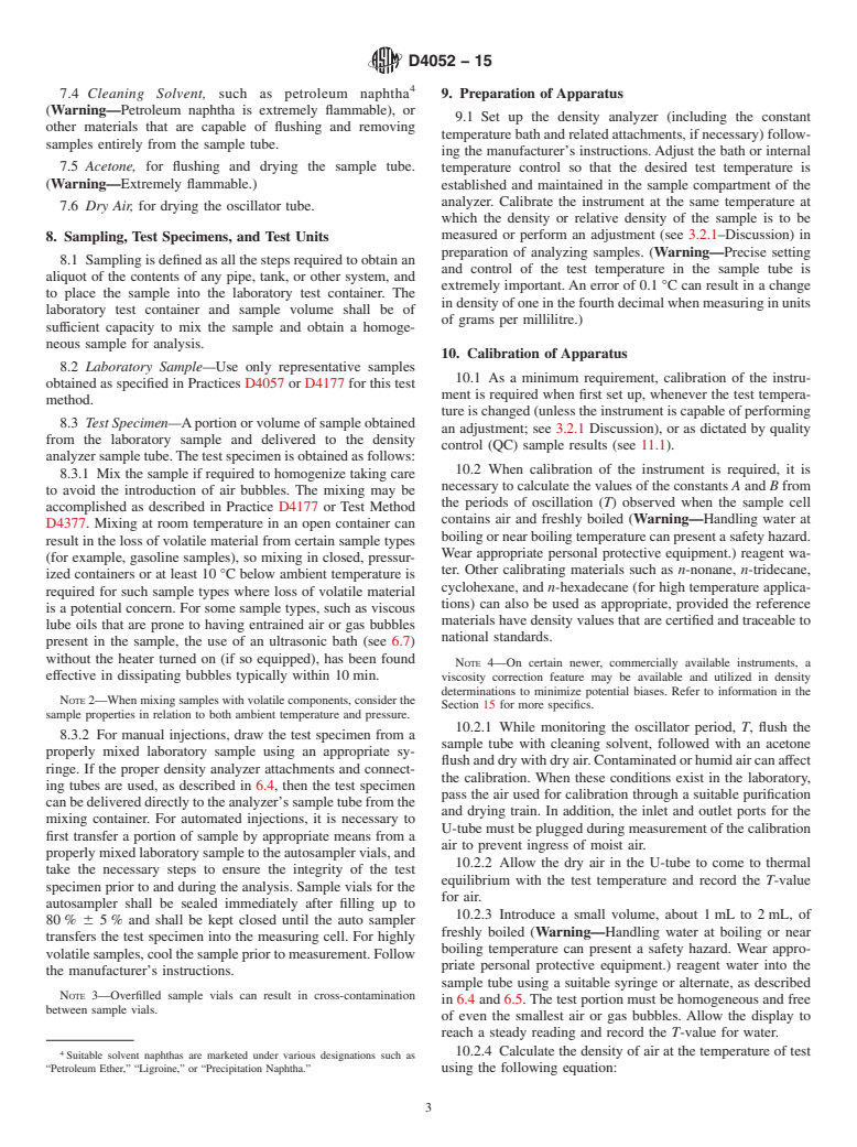 ASTM D4052-15 - Standard Test Method for  Density, Relative Density, and API Gravity of Liquids by Digital   Density Meter