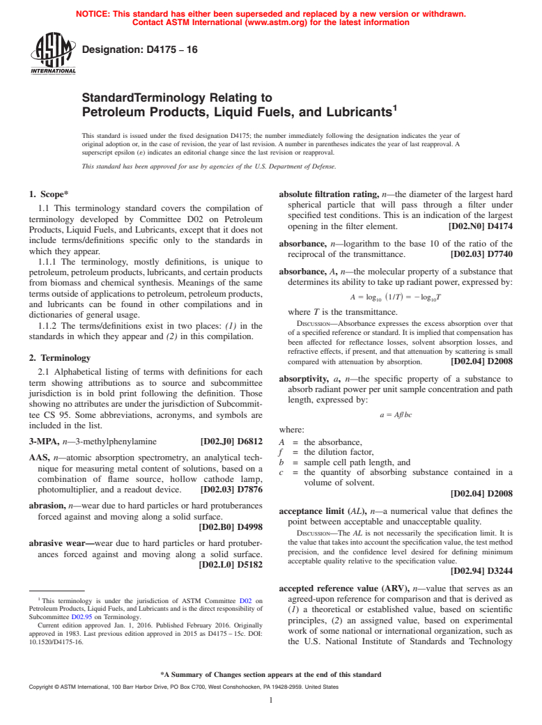 ASTM D4175-16 - Standard Terminology Relating to Petroleum Products, Liquid Fuels, and Lubricants