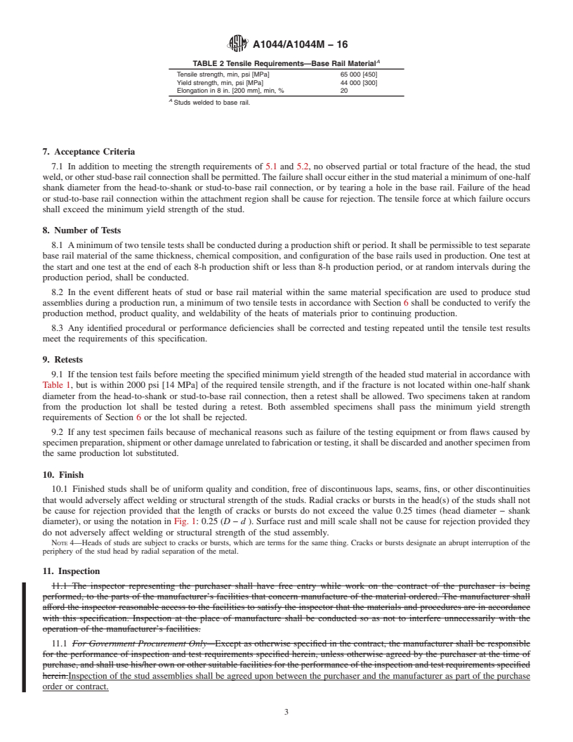 REDLINE ASTM A1044/A1044M-16 - Standard Specification for  Steel Stud Assemblies for Shear Reinforcement of Concrete