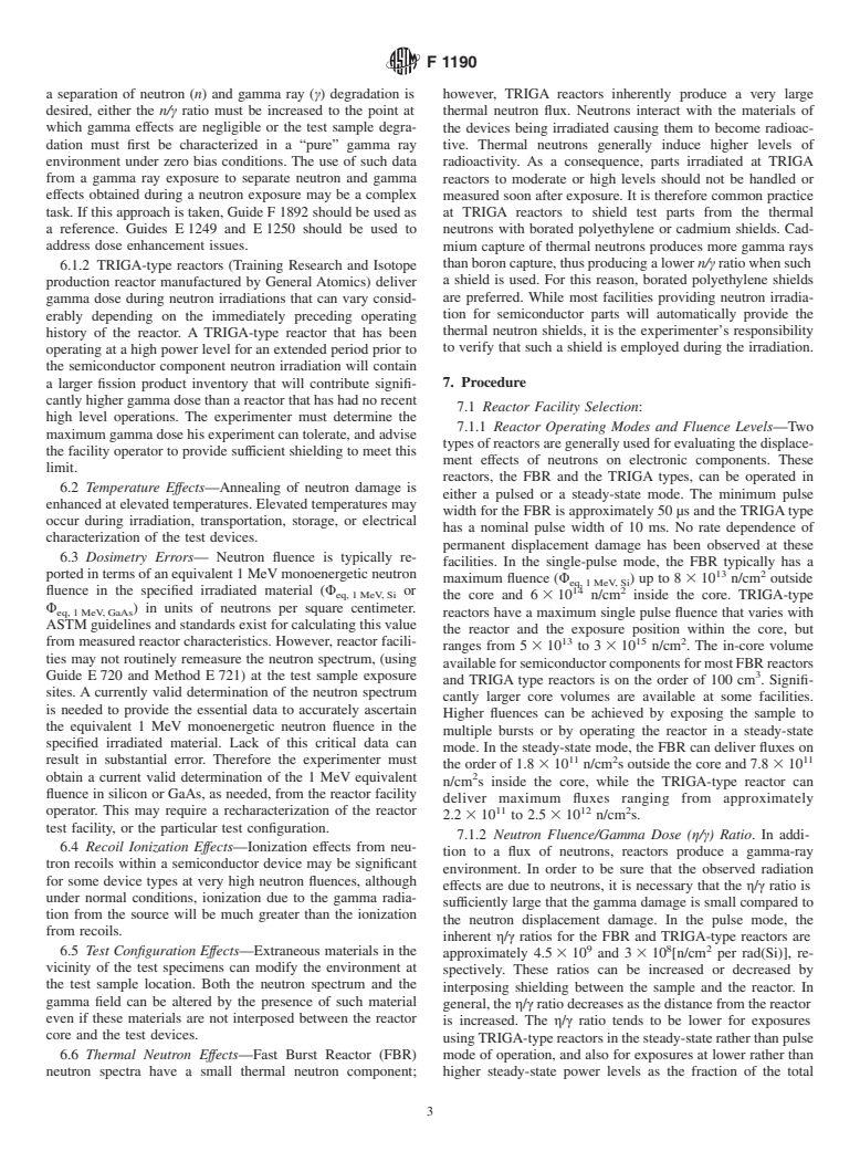 ASTM F1190-99 - Standard Guide for Neutron Irradiation of Unbiased Electronic Components