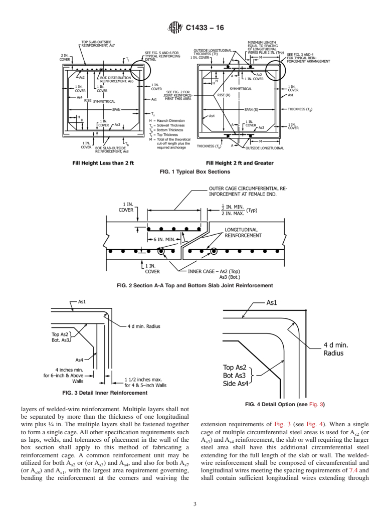 ASTM C1433-16 - Standard Specification for  Precast Reinforced Concrete Monolithic Box Sections for Culverts,  Storm Drains, and Sewers