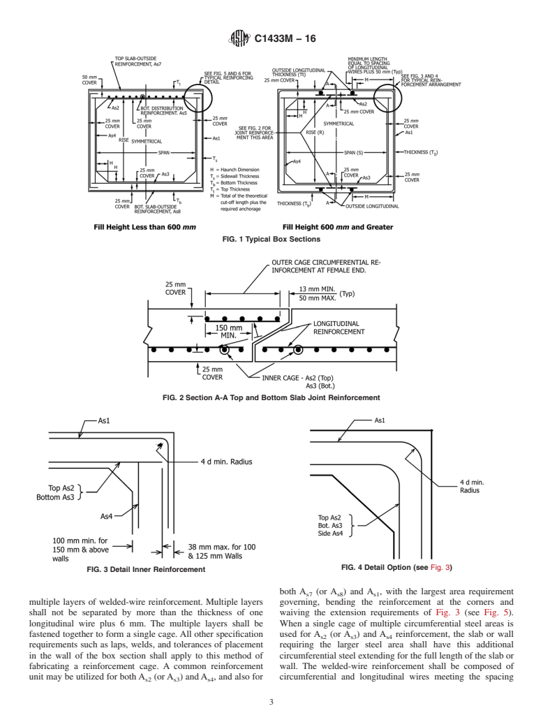 ASTM C1433M-16 - Standard Specification for  Precast Reinforced Concrete Monolithic Box Sections for Culverts,  Storm Drains, and Sewers (Metric)