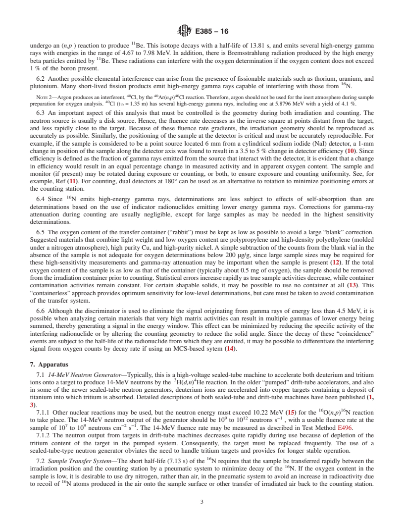 REDLINE ASTM E385-16 - Standard Test Method for  Oxygen Content Using a 14-MeV Neutron Activation and Direct-Counting  Technique