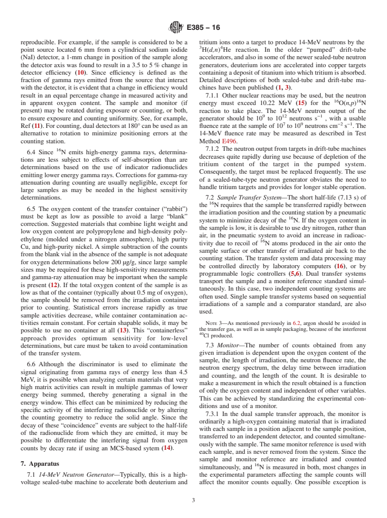 ASTM E385-16 - Standard Test Method for  Oxygen Content Using a 14-MeV Neutron Activation and Direct-Counting  Technique