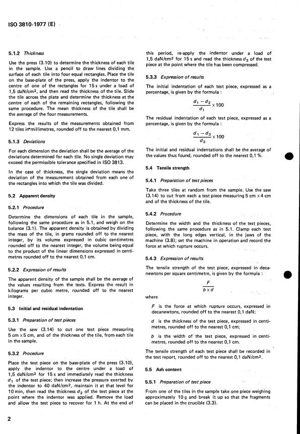 ISO 3810:1977 ISO 3810:1977 - Cork -- Floor tiles of agglomerated cork -- Methods of test - Page 4 preview