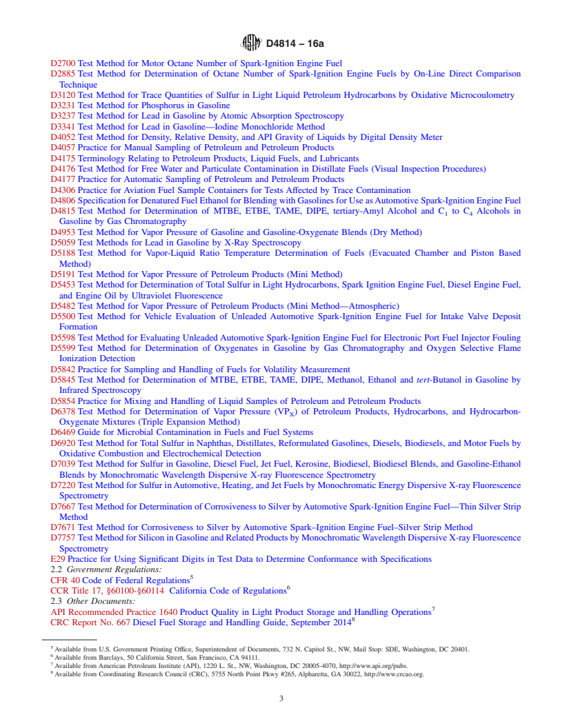 REDLINE ASTM D4814-16a - Standard Specification for Automotive Spark-Ignition Engine Fuel