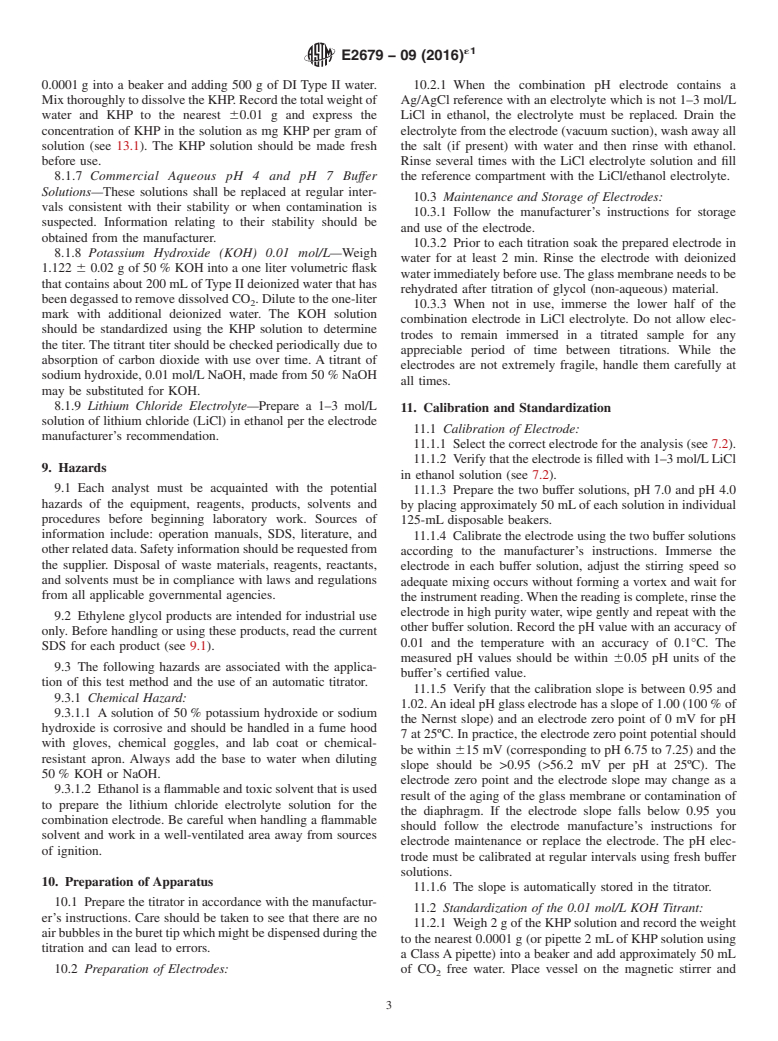 ASTM E2679-09(2016)e1 - Standard Test Method for Acidity in Mono-, Di-, Tri- and Tetraethylene Glycol by<brk  />Non-Aqueous Potentiometric Titration