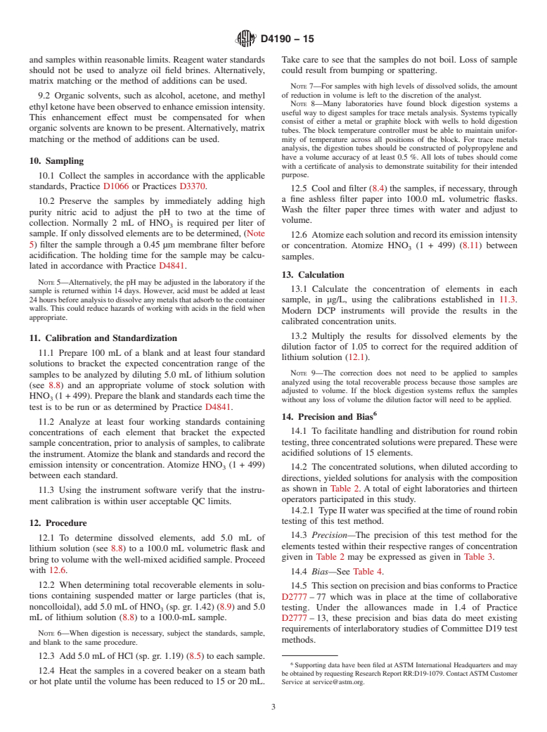 ASTM D4190-15 - Standard Test Method for  Elements in Water by Direct-Current  Plasma Atomic Emission   Spectroscopy