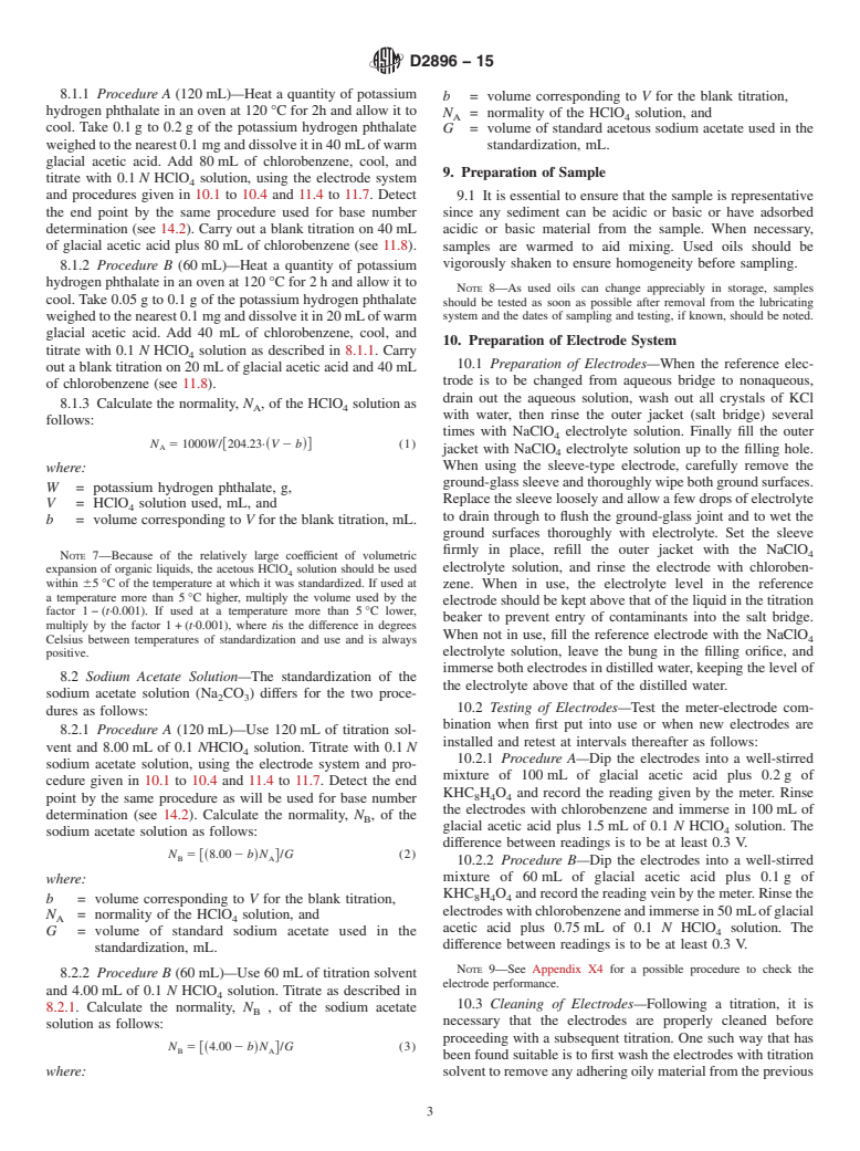 ASTM D2896-15 - Standard Test Method for  Base Number of Petroleum Products by Potentiometric Perchloric   Acid  Titration