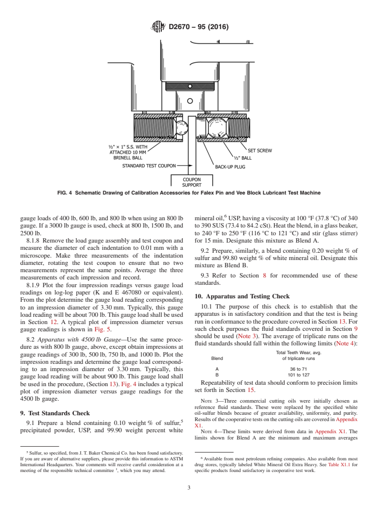 ASTM D2670-95(2016) - Standard Test Method for  Measuring Wear Properties of Fluid Lubricants (Falex Pin and  Vee Block Method)