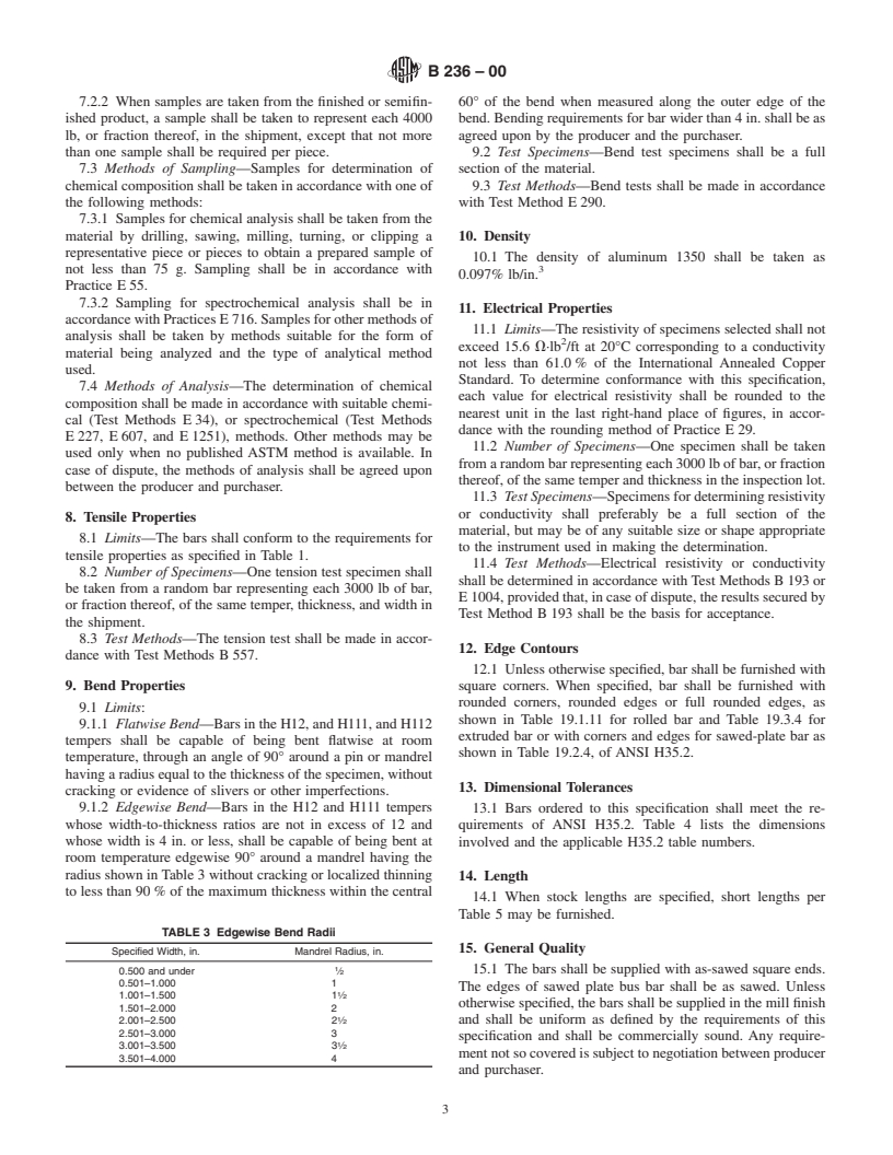 ASTM B236-00 - Standard Specification for Aluminum Bars for Electrical Purposes (Bus Bars)